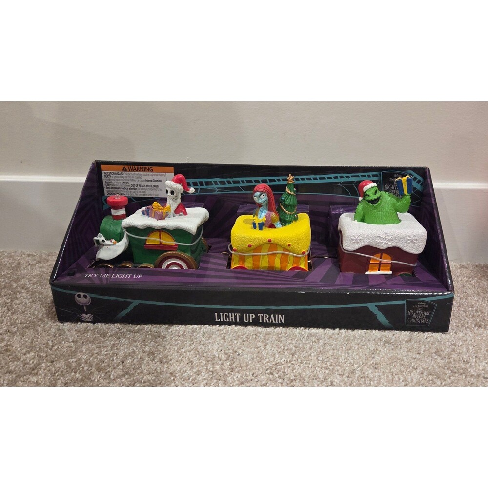 Nightmare before christmas light up ceramic train